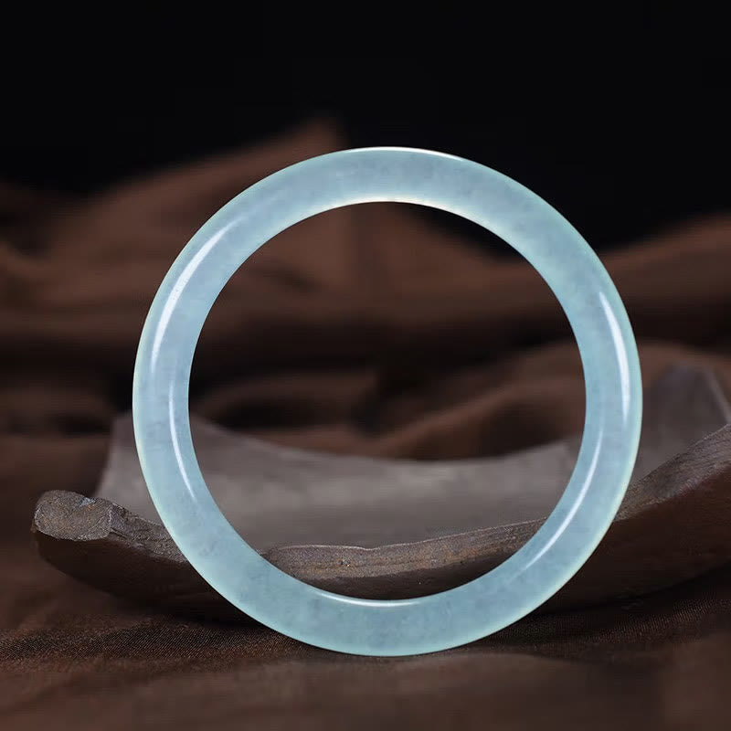 Buddha Stones Blue Chalcedony Emotional Balance Energy Bracelet Bangle - 62-63mm - image 1