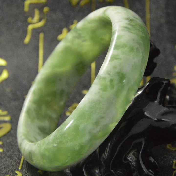 Buddha Stones Natural Jade Luck Prosperity Bracelet Bangle - image 6