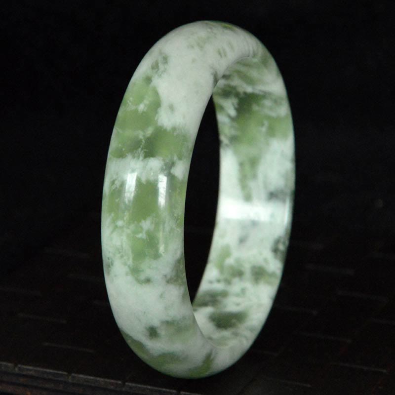 Buddha Stones Natural Jade Luck Prosperity Bracelet Bangle