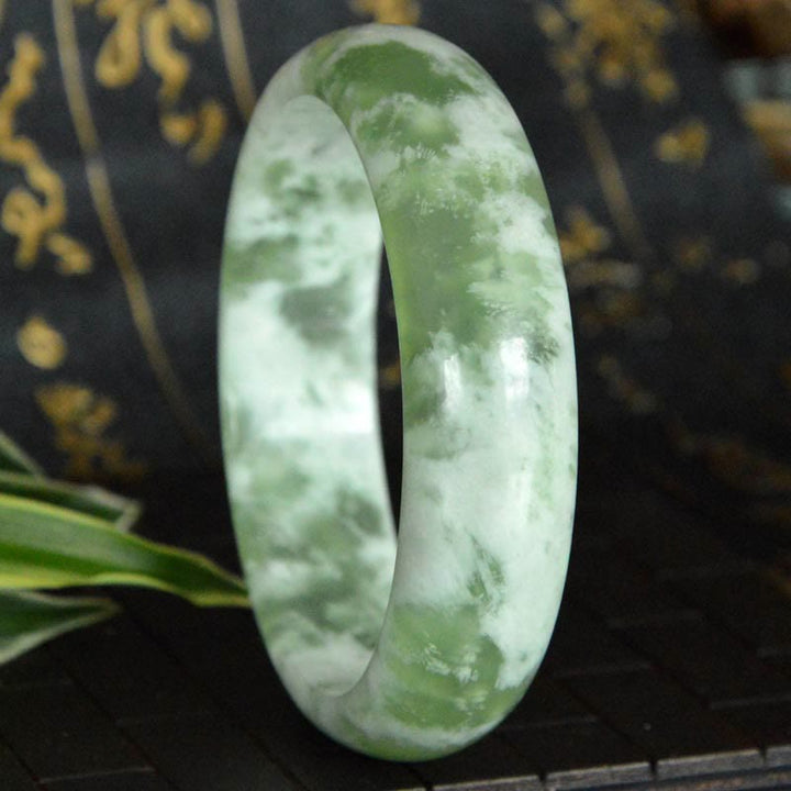 Buddha Stones Natural Jade Luck Prosperity Bracelet Bangle - image 3