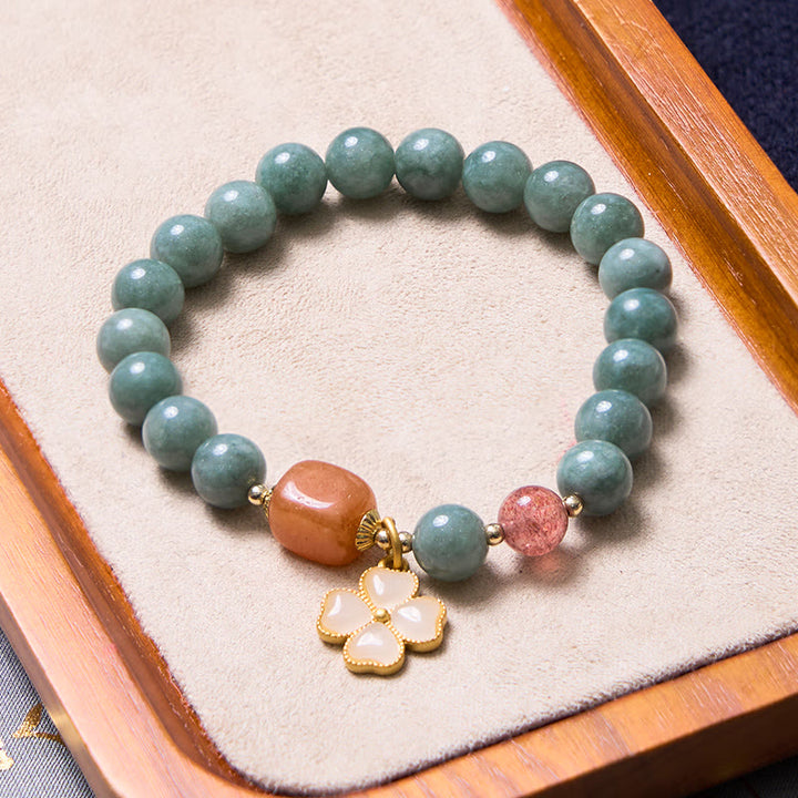 Buddha Stones Bring Good Luck Green Jade Bracelet Bangle Bundle