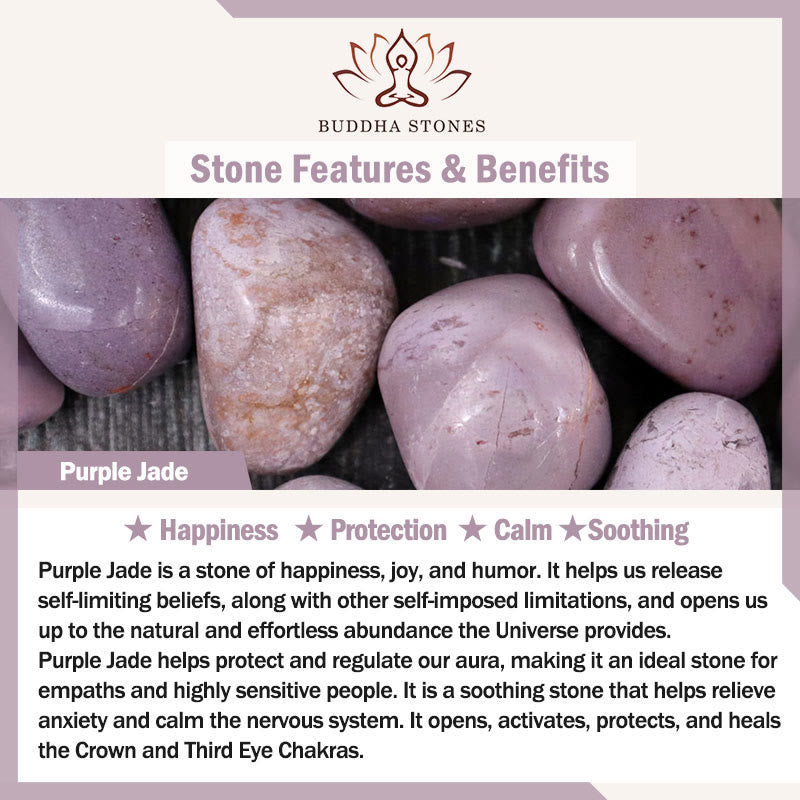 Buddha Stones Enhance Happiness and Joy Purple Bracelet Bangle Bundle - image 10