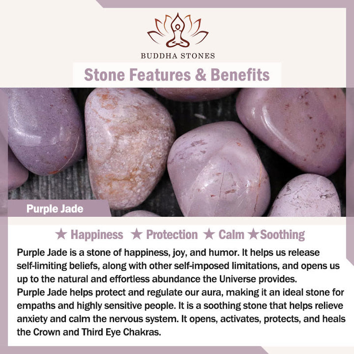 Buddha Stones Enhance Happiness and Joy Purple Bracelet Bangle Bundle - image 10