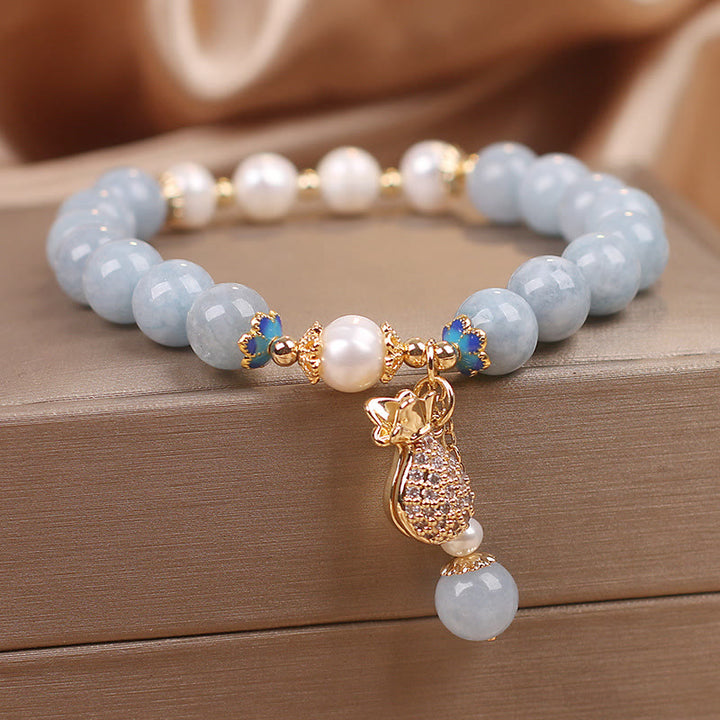 Buddha Stones Inner Peace And Stress Relief Aquamarine Jade Blue Bracelet Bangle Bundle - image 3