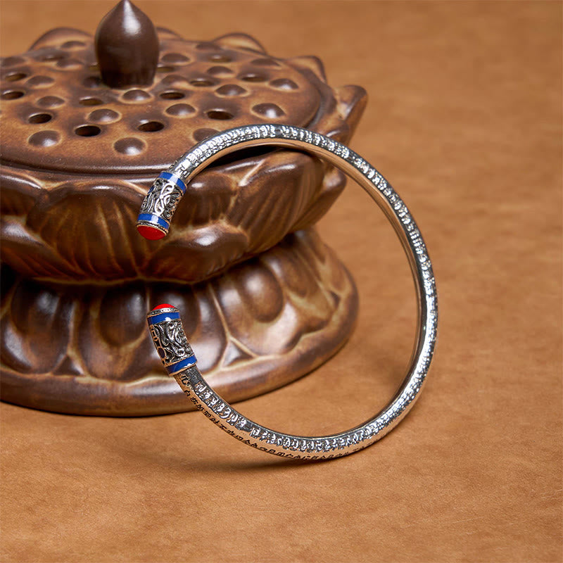 Buddha Stones Heart Sutra Carved Copper Coins Healing Bracelet Bangle - image 7