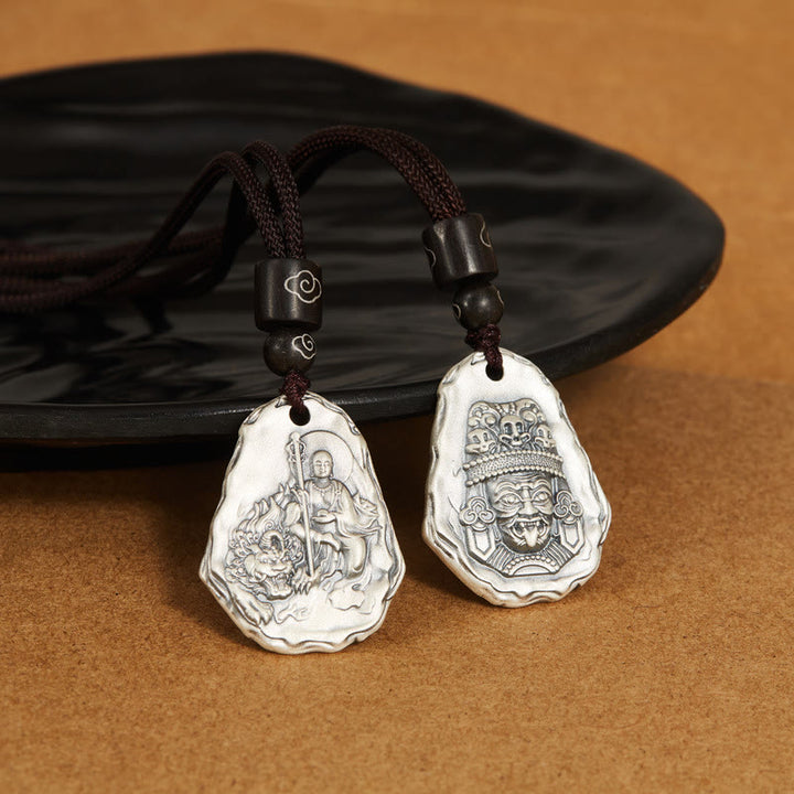 Buddha Stones 999 Sterling Silver Ksitigarbha Buddha Zakiram Goddess Necklace Pendant - image 5