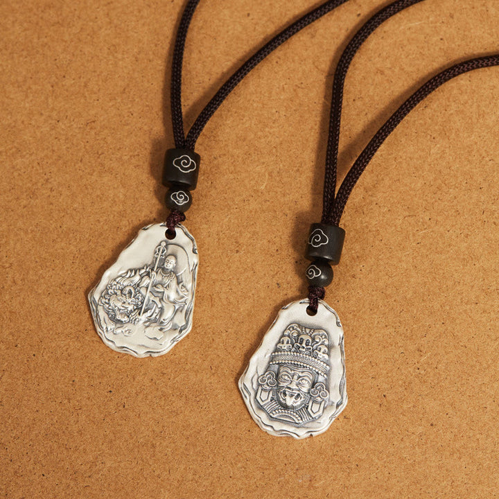 Buddha Stones 999 Sterling Silver Ksitigarbha Buddha Zakiram Goddess Necklace Pendant - image 9