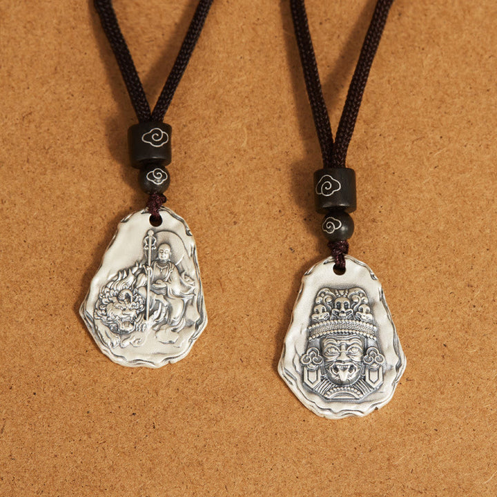Buddha Stones 999 Sterling Silver Ksitigarbha Buddha Zakiram Goddess Necklace Pendant - image 8
