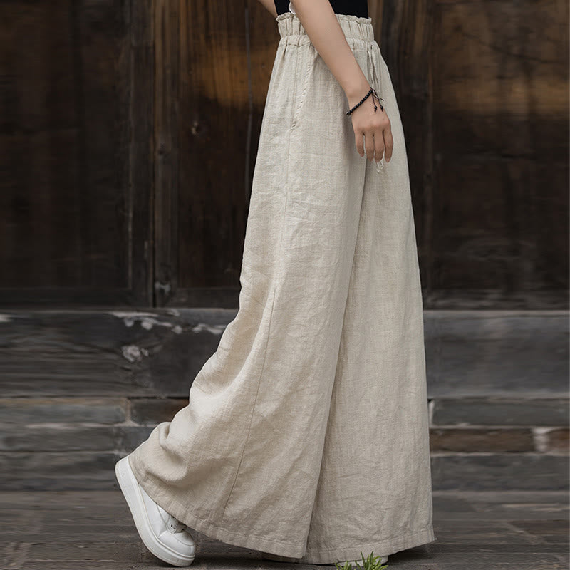 Buddha Stones Handmade Tie Dye Ramie Linen Frog-Button Midi Dress Wide Leg Pants With Pockets - image 33
