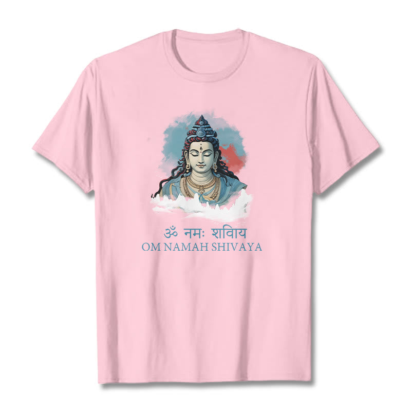 Buddha Stones Sanskrit OM NAMAH SHIVAYA Colorful Clouds Tee T-shirt - LightPink - 2XL - image 11
