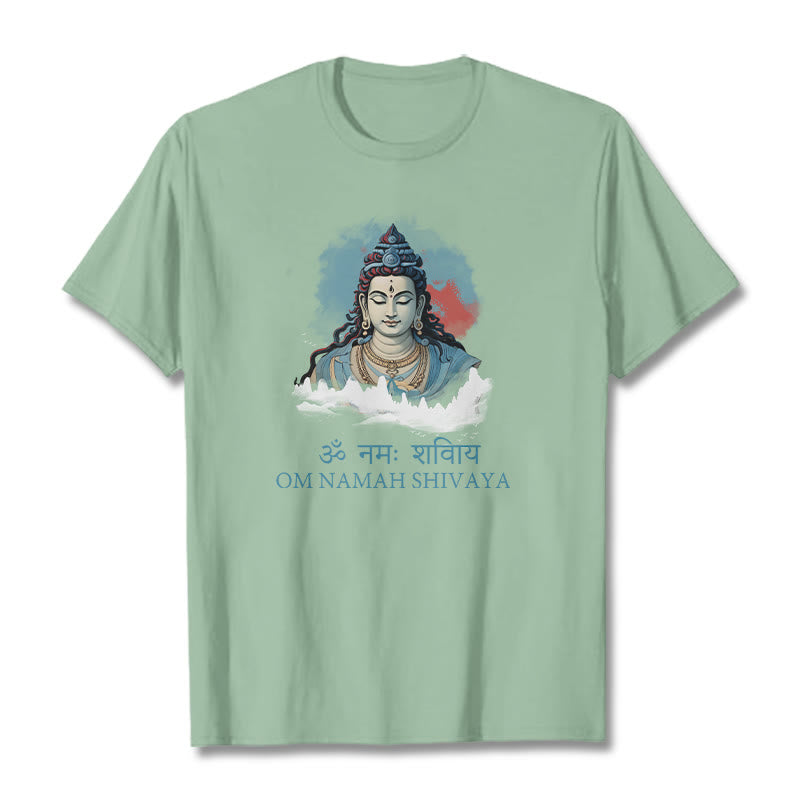Buddha Stones Sanskrit OM NAMAH SHIVAYA Colorful Clouds Tee T-shirt - PaleGreen - 2XL - image 13