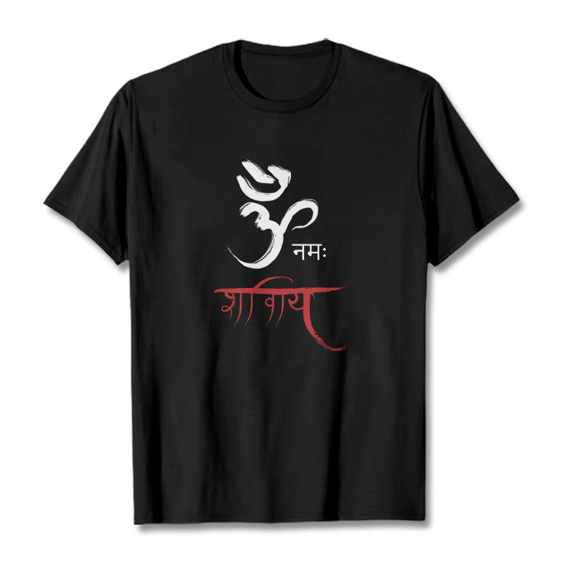 Buddha Stones OM NAMAH SHIVAYA Mantra Sanskrit Tee T-shirt - Black - 2XL - image 4