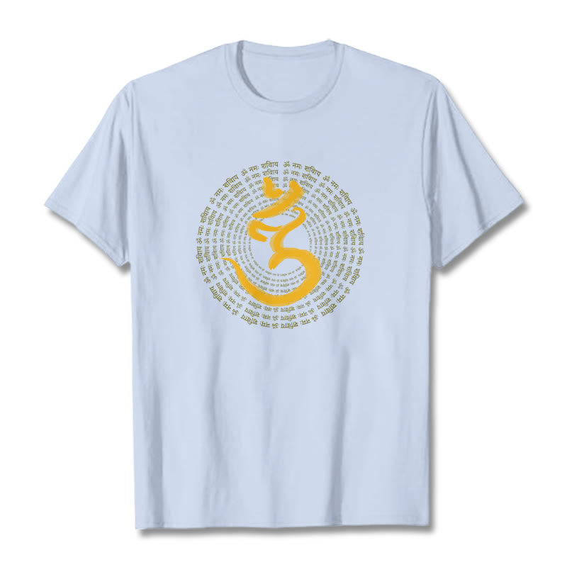 Buddha Stones 108 OM NAMAH SHIVAYA Mantra Sanskrit Tee T-shirt - LightCyan - 2XL - image 17