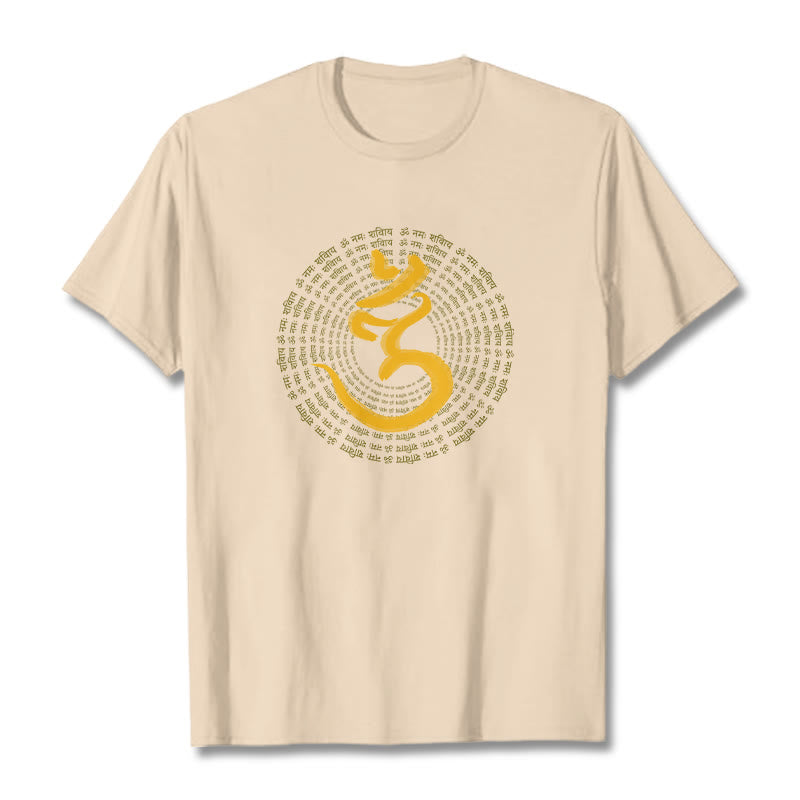 Buddha Stones 108 OM NAMAH SHIVAYA Mantra Sanskrit Tee T-shirt - Bisque - 2XL - image 9