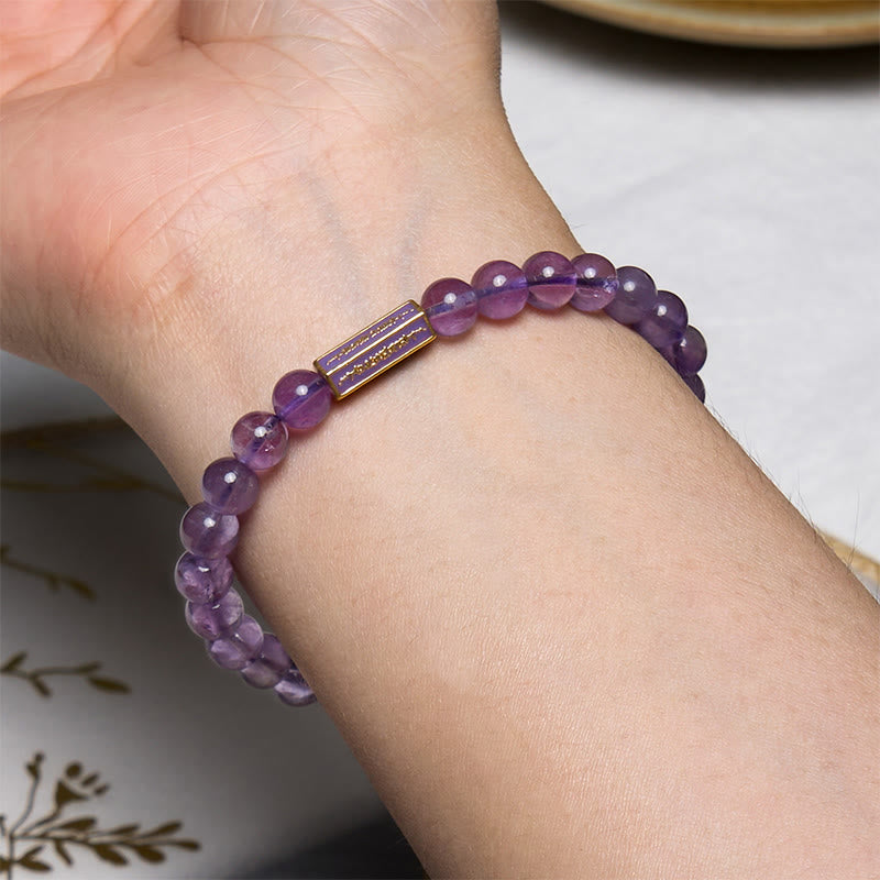 Buddha Stones Natural Amethyst Inner Peace And Healing Bracelet