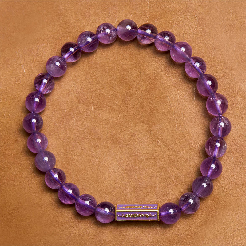 Buddha Stones Natural Amethyst Inner Peace And Healing Bracelet