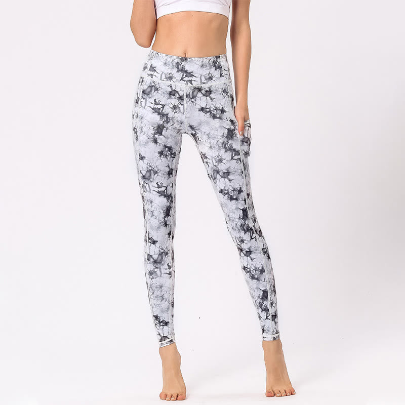 Buddha Stones Colorful Print Pants Sports Exercise Fitness Leggings Women's Yoga Pants - Camo White Black - US8-10，UK/AU12-14，EU40-42 (XL) - image 12