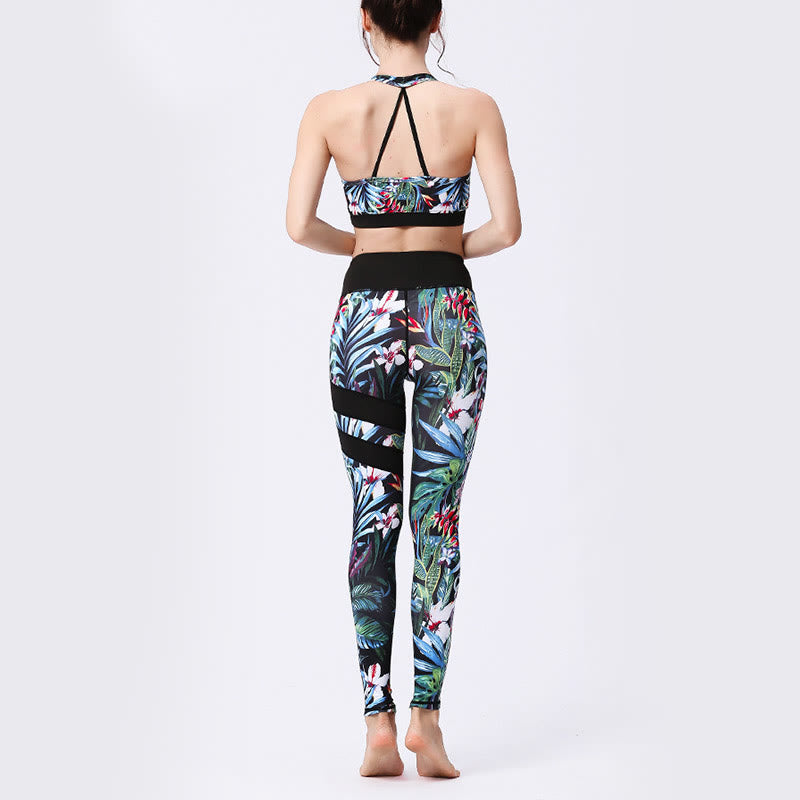 Buddha Stones Flower Petal Leaves Print Sports Exercise Fitness High Waist Leggings Women's Yoga Pants - image 21