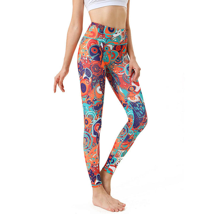 Buddha Stones Colorful Evil Eye Print Sports Exercise Fitness Leggings Women's Yoga Pants