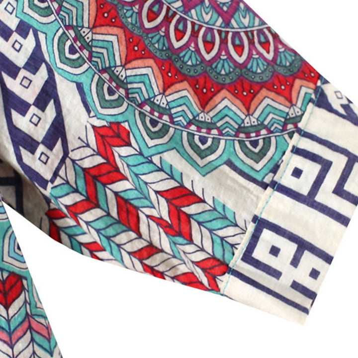 Buddha Stones Women's Mandala Geometry Half Button Shirt - image 4