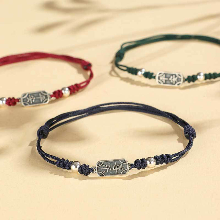 Buddha Stones Handmade 925 Sterling Silver Peace And Joy Safe Well Protection Braided Bracelet - image 33