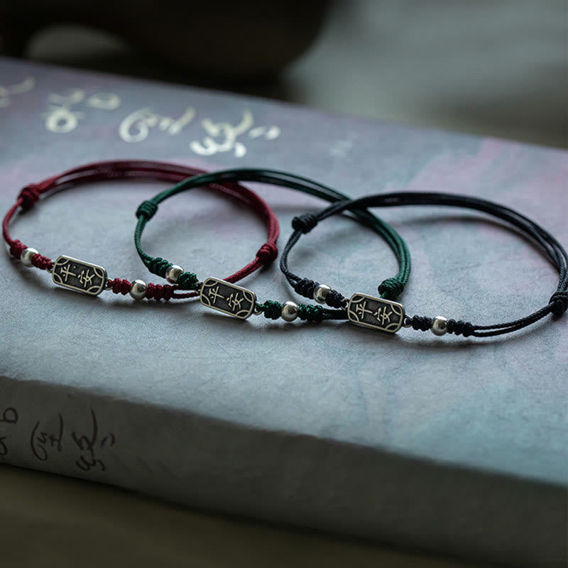 Buddha Stones Handmade 925 Sterling Silver Peace And Joy Safe Well Protection Braided Bracelet - image 19