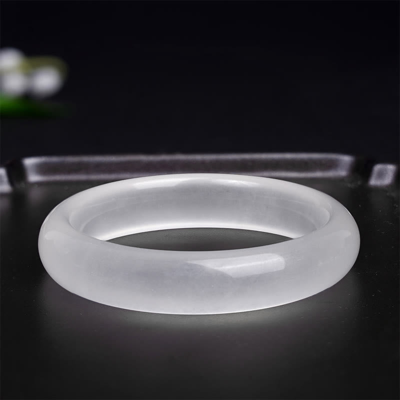 Buddha Stones Natural White Chalcedony Positive Bracelet Bangle - image 2