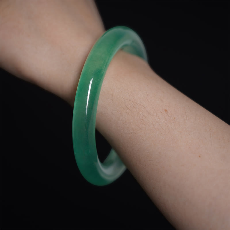 Buddha Stones Natural Jade Luck Prosperity Bracelet Bangle - image 5