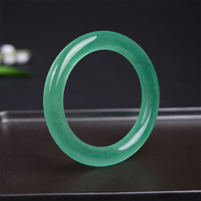 Buddha Stones Natural Jade Luck Prosperity Bracelet Bangle - image 2