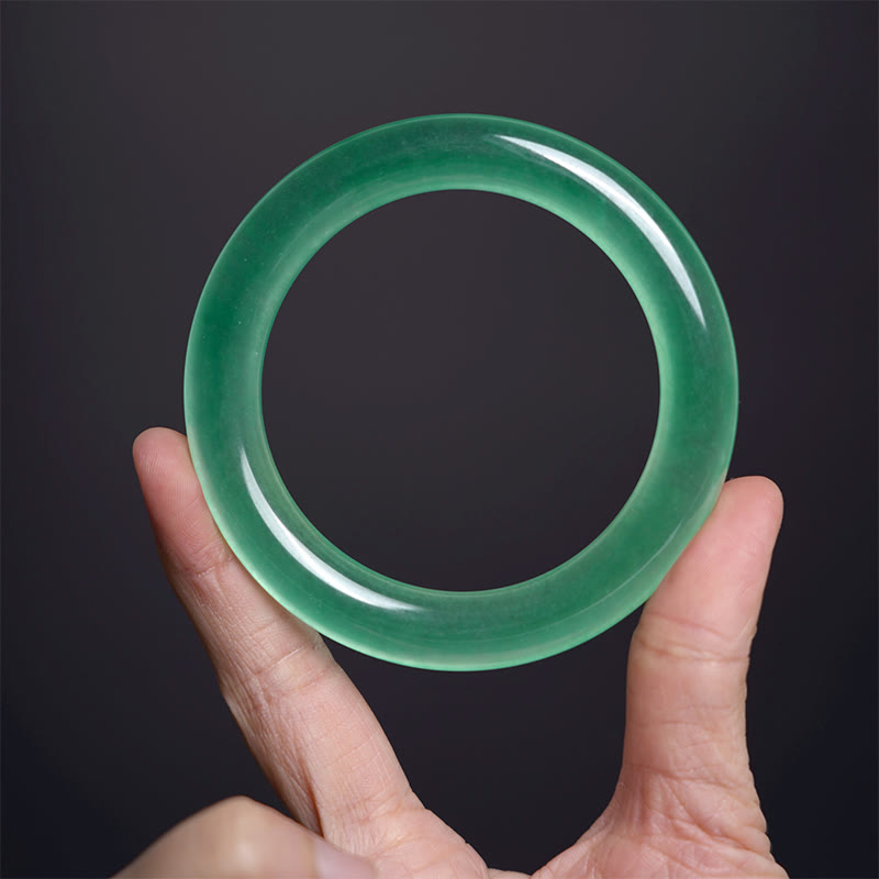 Buddha Stones Natural Jade Luck Prosperity Bracelet Bangle - image 4