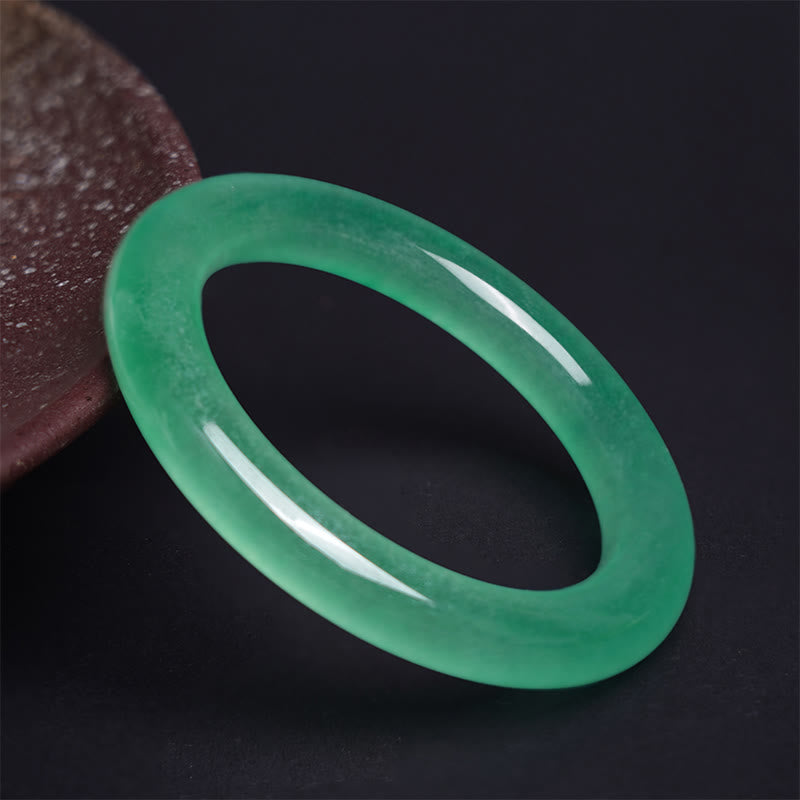 Buddha Stones Natural Jade Luck Prosperity Bracelet Bangle - image 1