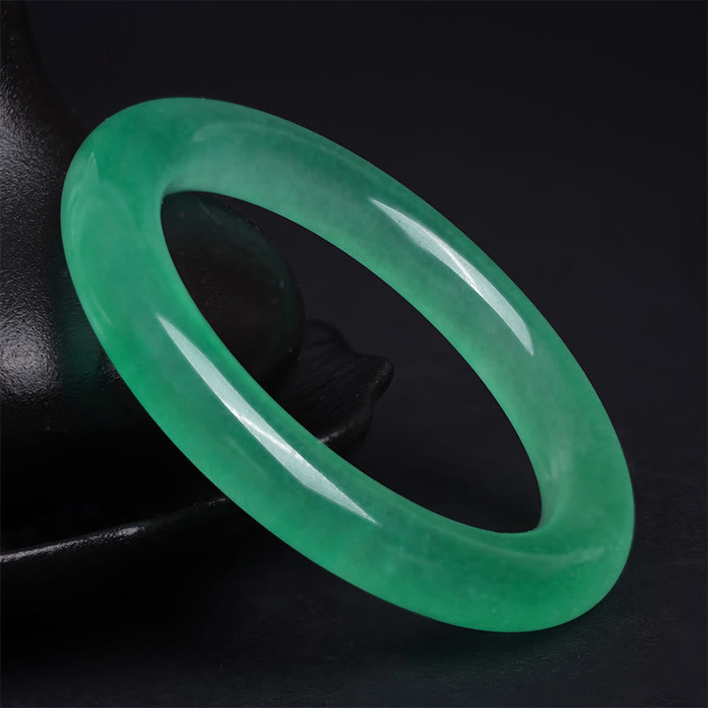 Buddha Stones Natural Jade Luck Prosperity Bracelet Bangle - image 6
