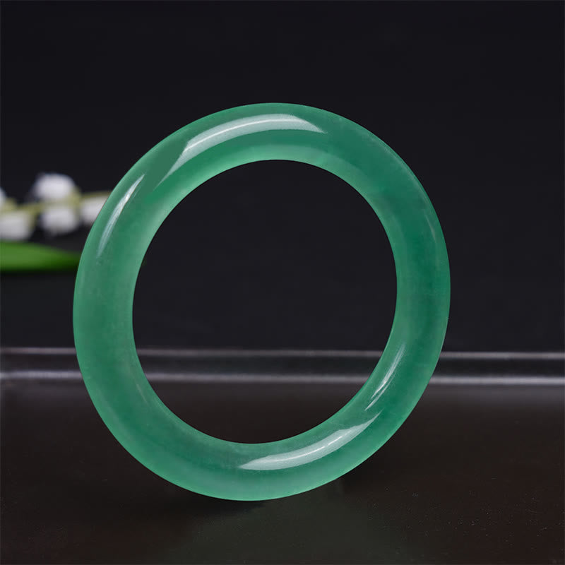 Buddha Stones Natural Jade Luck Prosperity Bracelet Bangle - image 7