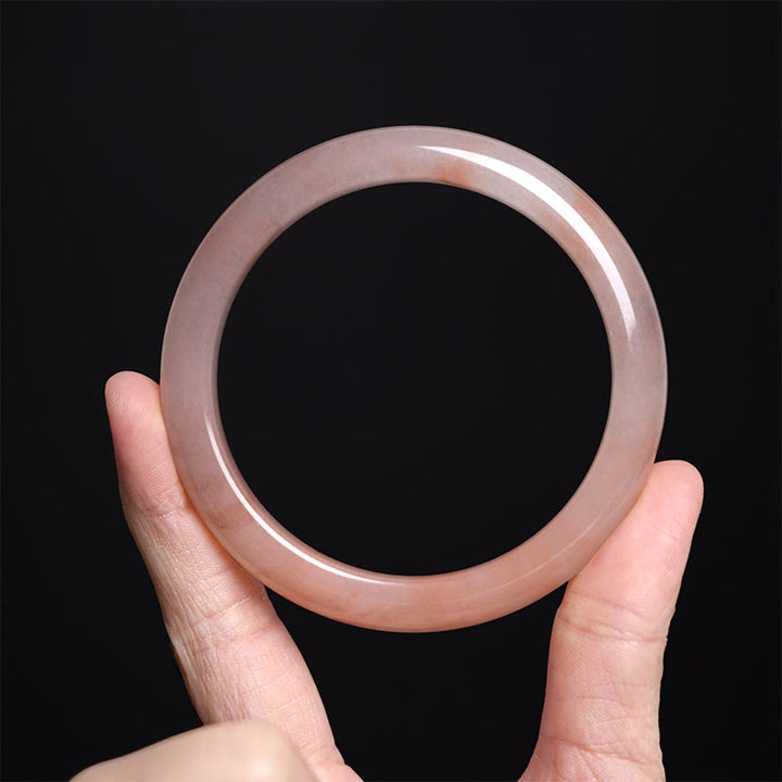 Buddha Stones Pink Golden Silk Jade Wealth Luck Bracelet Bangle - image 3