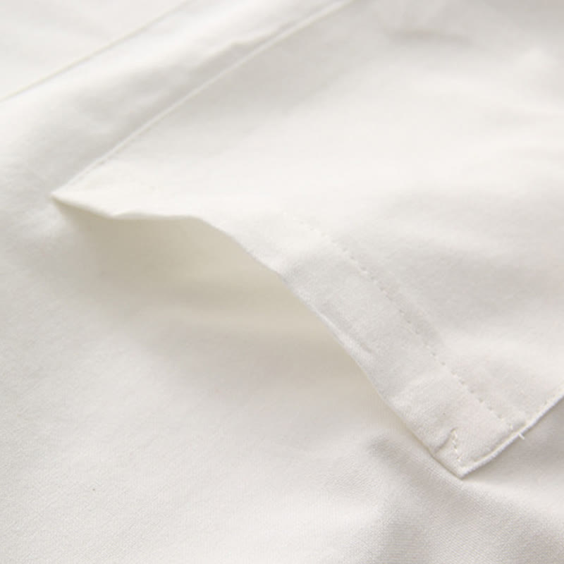 Buddha Stones Chinese Frog-Button Tang Suit Men's Short Sleeve Cotton Shirt With Pockets - image 7