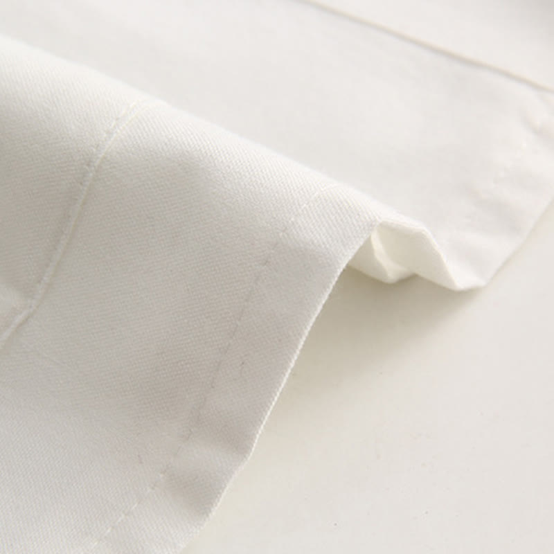 Buddha Stones Chinese Frog-Button Tang Suit Men's Short Sleeve Cotton Shirt With Pockets - image 6