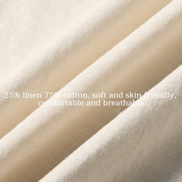 Buddha Stones Summer Men's Short Sleeve Button Down Cotton Linen Shirt - image 16