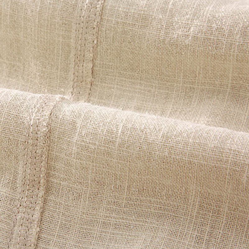 Buddha Stones Men's Solid Color Ramie Linen Drawstring Cropped Pants With Pockets - image 4