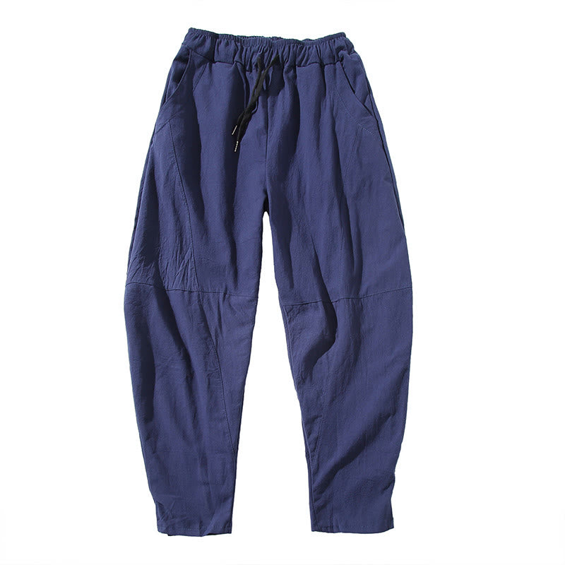 Buddha Stones Casual Men's Solid Color Cotton Drawstring Pants With Pockets - image 15