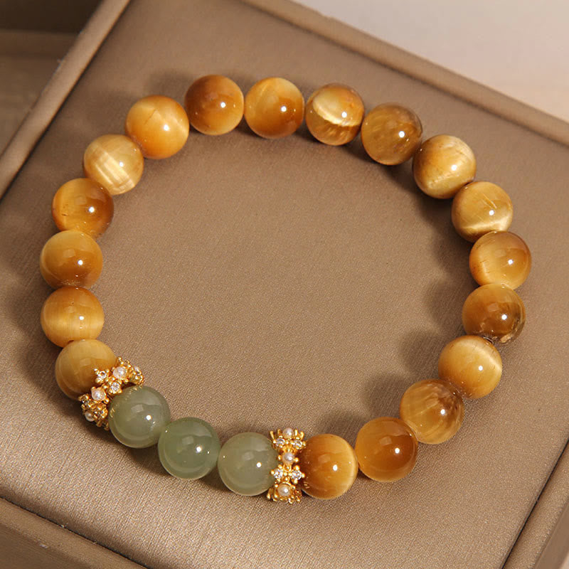 Buddha Stones Tiger Eye Jade Courage Bracelet