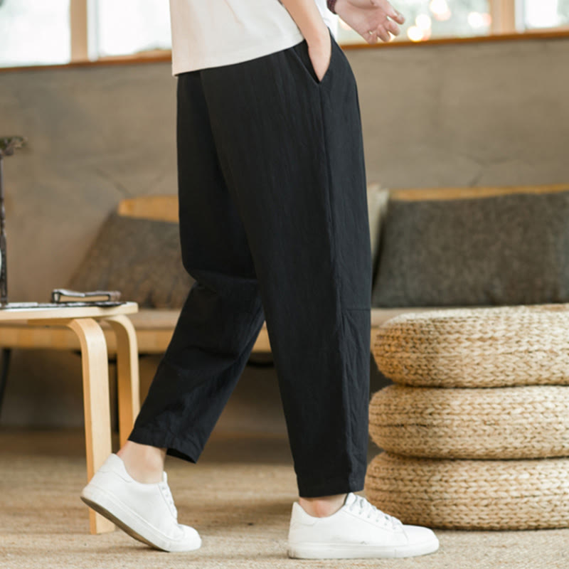 Buddha Stones Summer Men's Cotton Pants With Pockets - image 12