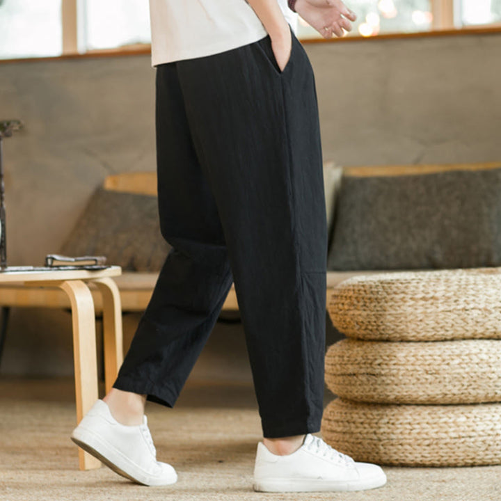 Buddha Stones Summer Men's Cotton Pants With Pockets - image 12
