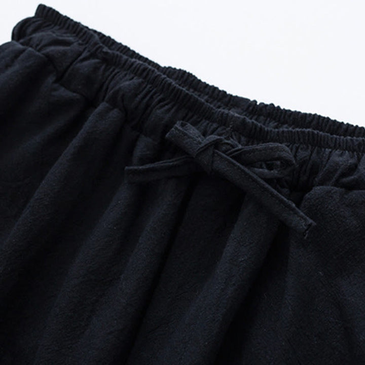 Buddha Stones Solid Color Cotton Casual Men's Harem Pants With Pockets - image 2