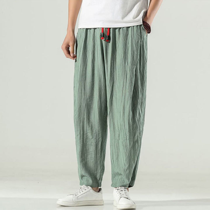 Buddha Stones Cotton Men's Drawstring Harem Pants With Pockets - image 13