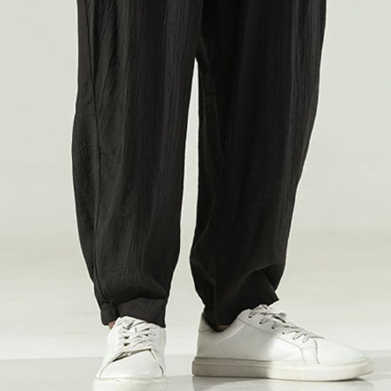 Buddha Stones Cotton Men's Drawstring Harem Pants With Pockets - image 26