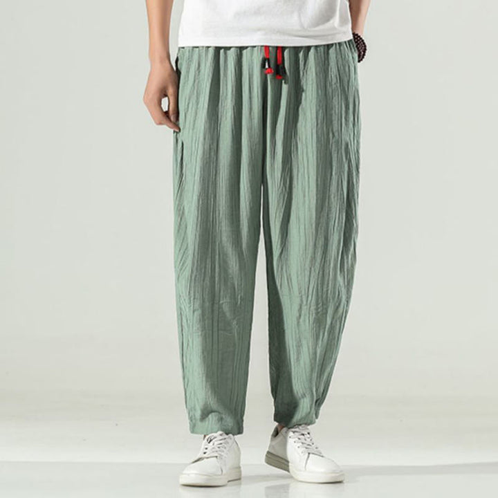 Buddha Stones Cotton Men's Drawstring Harem Pants With Pockets - image 10