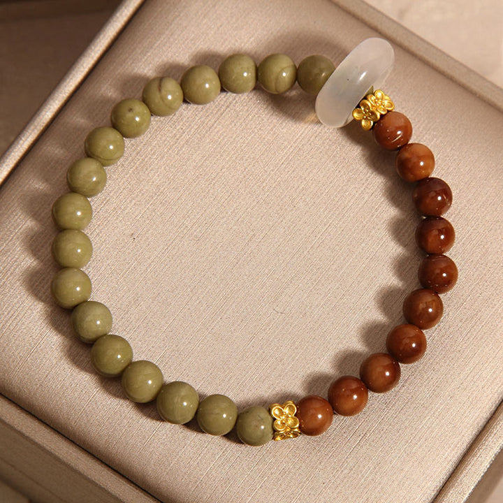 Buddha Stones Natural Alashan Agate Kuka Seed Encourage Bracelet