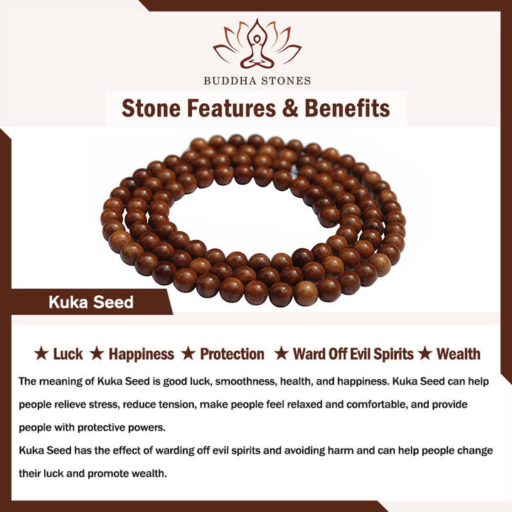 Buddha Stones Natural Alashan Agate Kuka Seed Encourage Bracelet