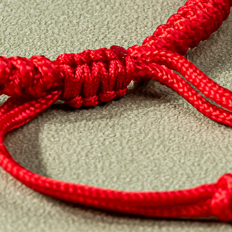 Buddha Stones Jade Luck Abundance Red String Bracelet