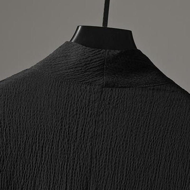 Buddha Stones Solid Color V-Neck Three Quarter Sleeve Shirt Casual Pants Clothing Men's Set - image 13